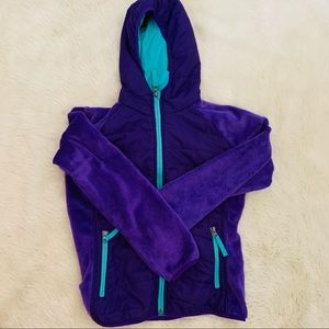 Girls Snozu Zip-up Puffer & Fluffy Purple Jacket